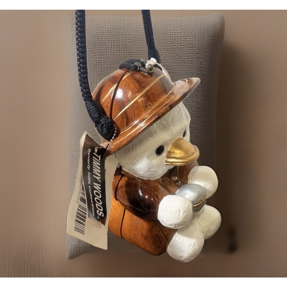 NWT ULTRA RARE Timmy Woods Beverly Hills Dolly Duck Z Wooden Purse with Dust Bag - Picture 11 of 16